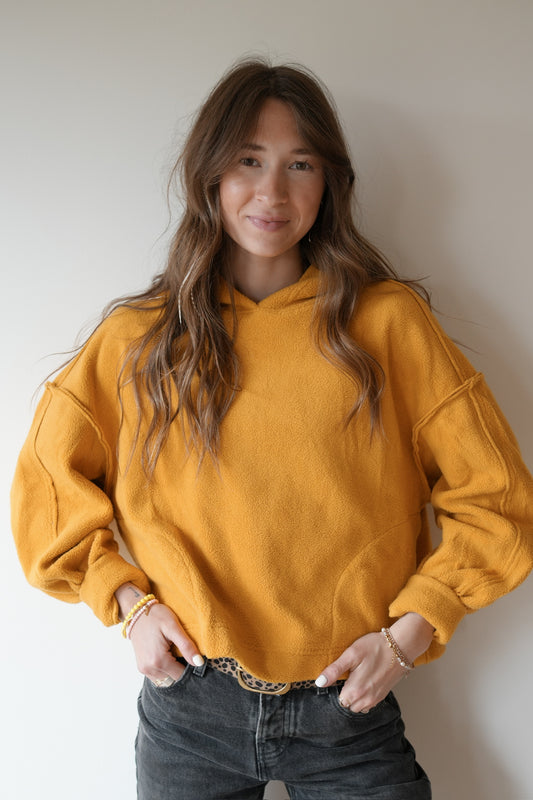 MUSTARD FLEECE HOODIE