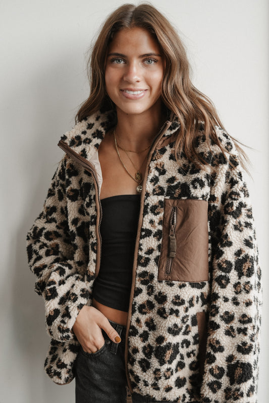 LEOPARD PRINT SHERPA