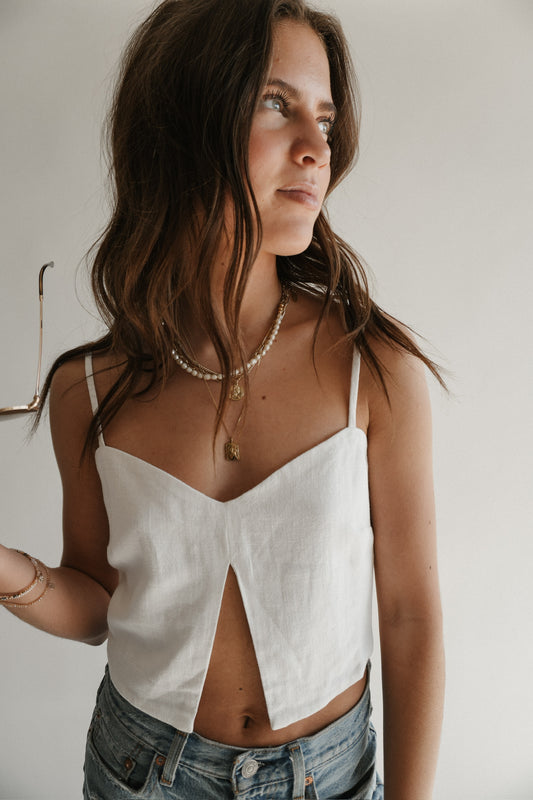 STILL WATER - SPLIT CROP CAMI