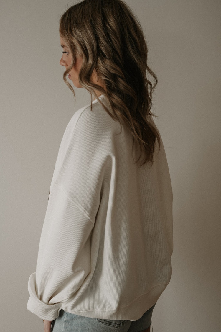 WANDER WESTERN SADDLE UP WAFFLE SWEATER