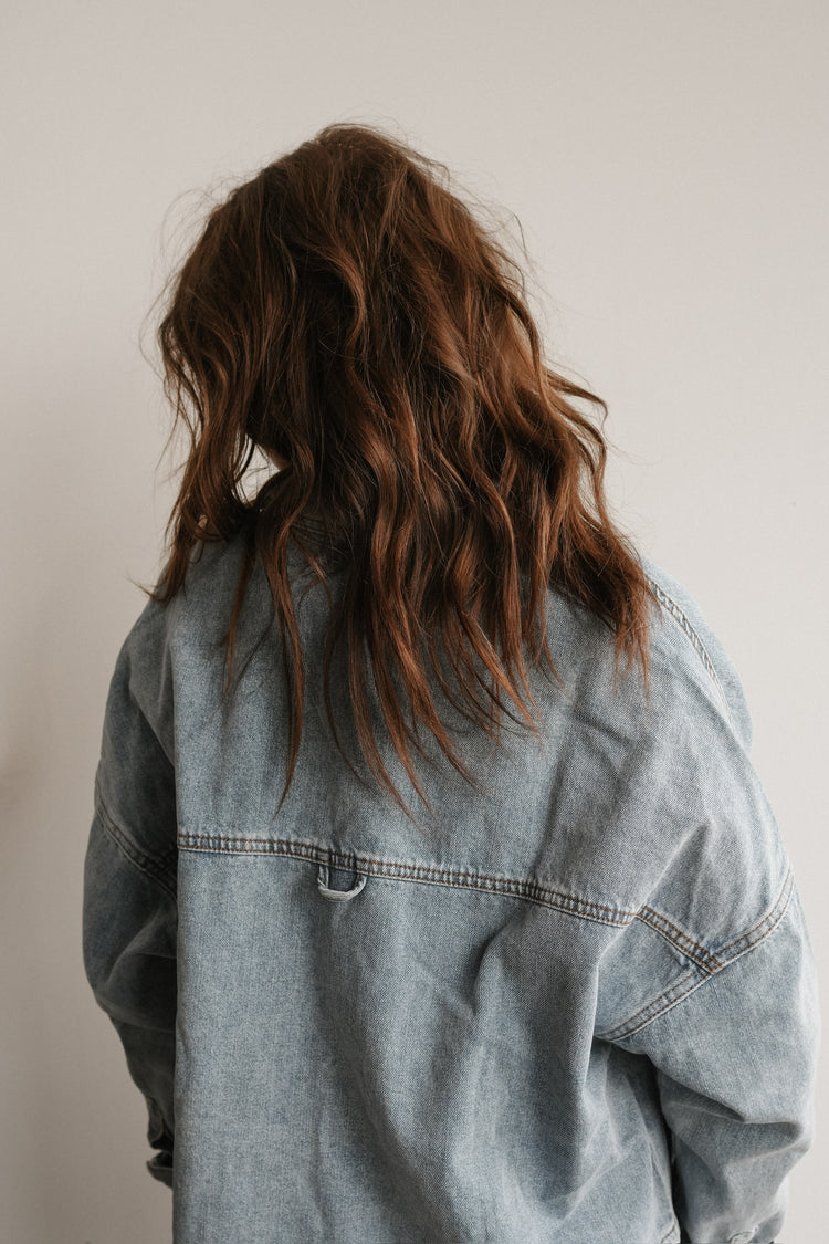SNAP BUTTON DENIM SHACKET