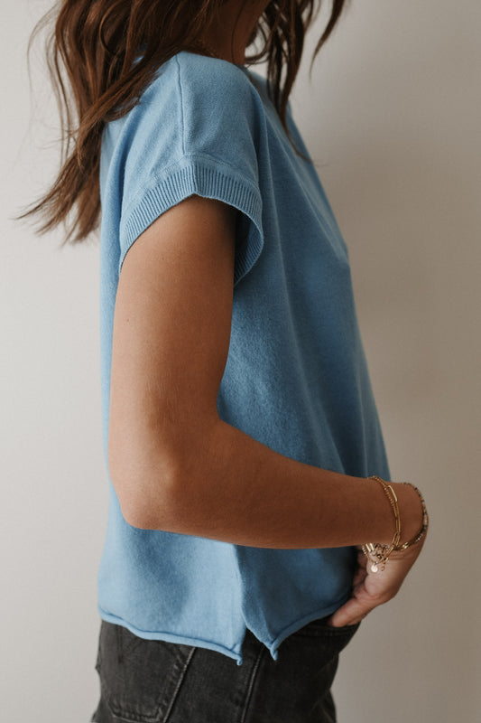 SHORT SLEEVE SWEATER KNIT