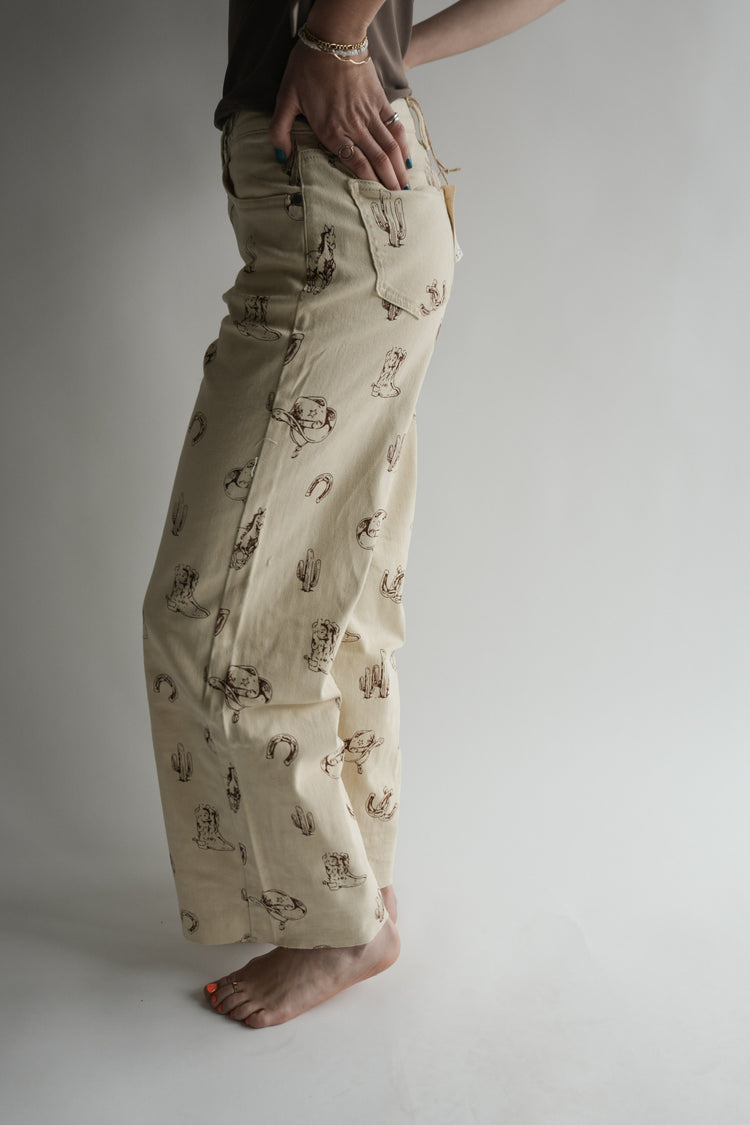 WESTERN BOHO DENIM PANTS