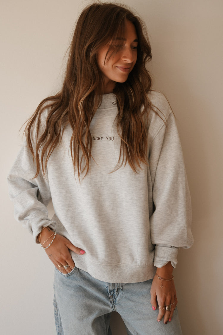 ‘LUCKY YOU’ MOCK NECK