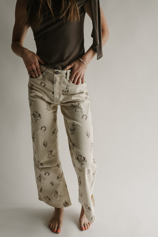 WESTERN BOHO DENIM PANTS