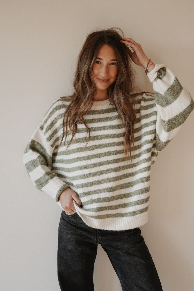 STRIPE COZY KNIT SWEATER