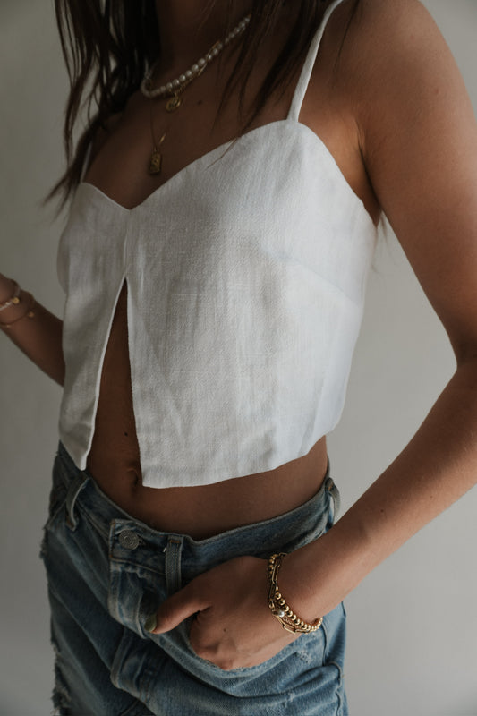 STILL WATER - SPLIT CROP CAMI