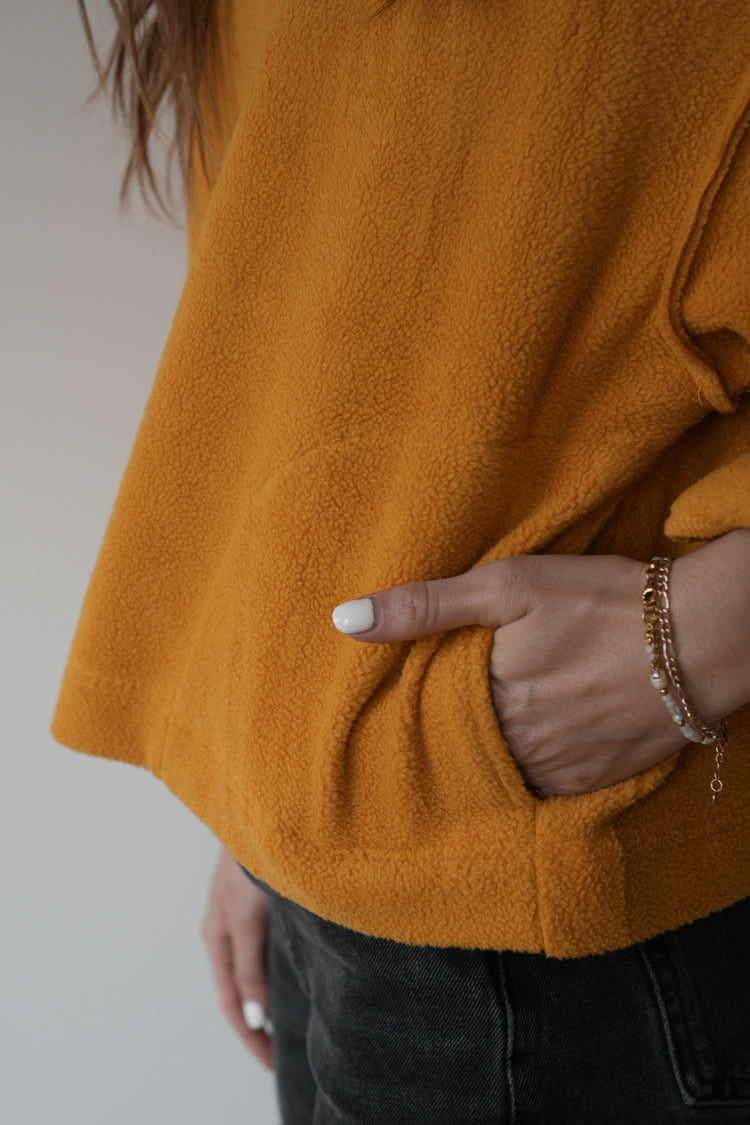 MUSTARD FLEECE HOODIE